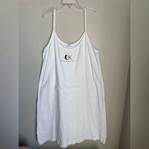 Vintage Calvin Klein White Cotton Sleepwear Chemise Nightgown